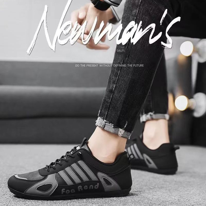 ASSKLO New PU Leather Shoes trendy genuine versatile wear-resistant breathable board shoes MensTrendy Sport Sneaker Lace Up Footwear military training soft soled sports and leisure shoes foot pedals