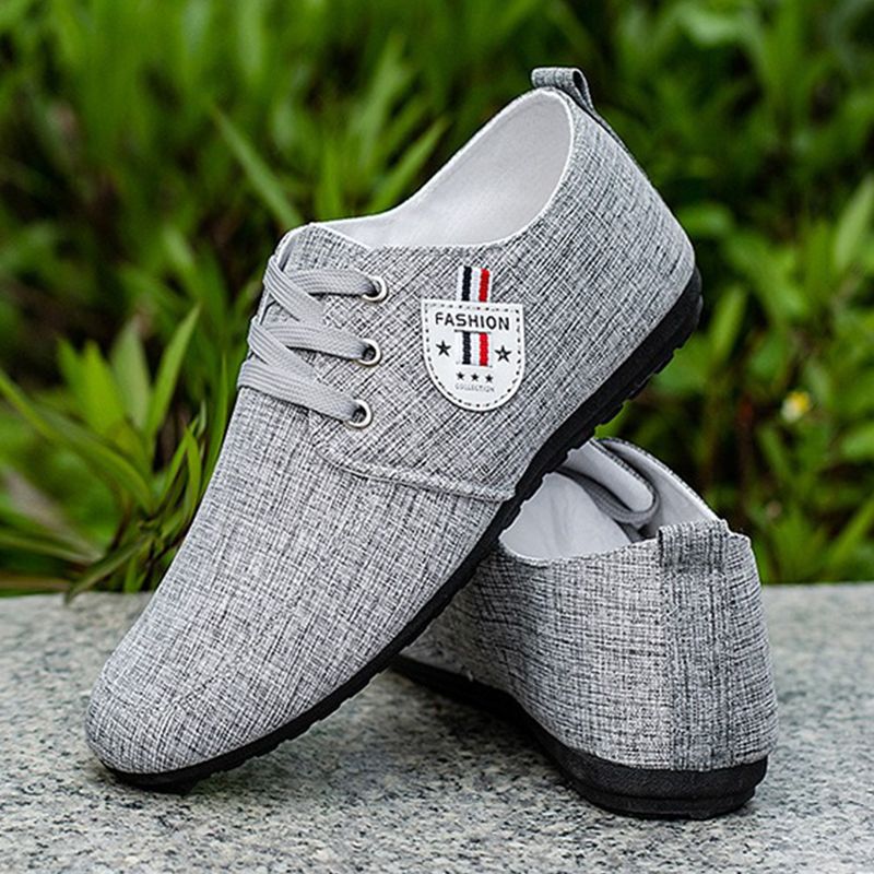 ASSKLO Breathable and lightweight canvas shoes, trendy soft soled men's shoes, bean shoes, slip on feet, lazy shoes, and youth trendy shoes