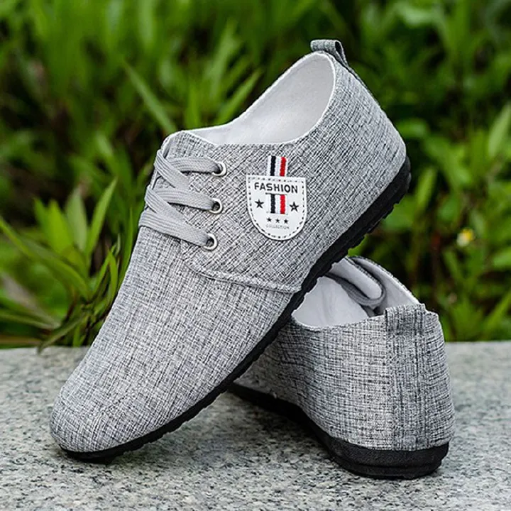 ASSKLO men's shoes bean Shoes canvas shoes soft soled Man Sneakers Sports Casual Flat Loafers rubber flats shoe slip on feet lazy shoes youth trendy shoesrunning shoesRubber sole Breathable lightweigh
