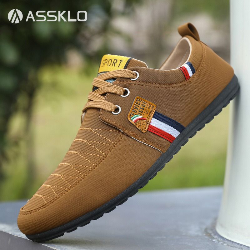 ASSKLO New Men's Bean Shoes flat loafers Low Top Versatile Casual Shoes Tooling Canvas Boys' Shoes Breathable comfortable Sneakers Basketball Shoes Run Sports Men's Trendy Casual Shoes Male Work Shoes