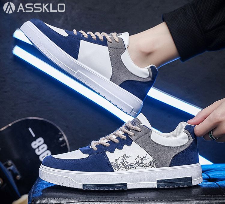 ASSKLO 2025 New Large Size Men's Shoes Breathable Little White Shoes Men's Fashion Versatile Thick Sole Sports and Casual Board Shoes Flat shoes Trendy Shoes