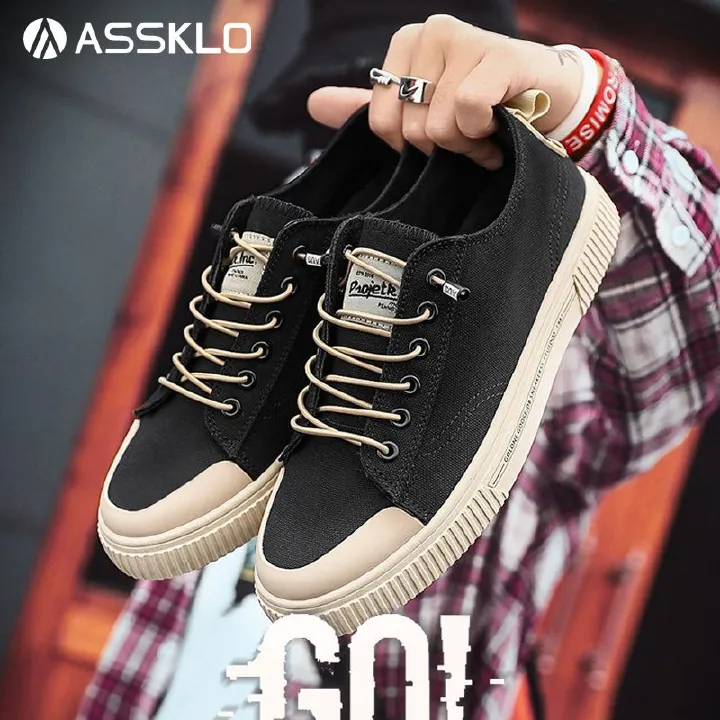 ASSKLO Premium shoes Men shoes canvas shoes breathable men's shoes trendy shoes shoes versatile trendy board shoes casual shoes