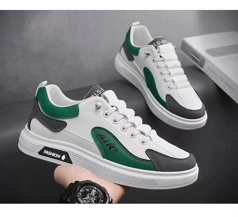 ASSKLO Men Sport Running Shoes 100% PU Leather Fashion Sneakers Men's Casual Slip On Leather Shoes Loafers Board Shoes Running Shoe lightweight comfortab Male Footwear Jogging Trainers Shoe Outdoor