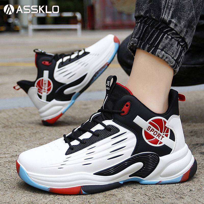 ASSKLO 2025 new couple basketball shoes athleisure style co-ed comfortable and breathable trendy men's shoes heightened women's shoes Unisex shoes Cushioning shock absorption joint protection enhan