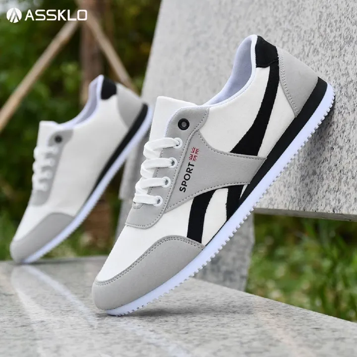 ASSKLO Breathable canvas shoes men trend skateboard shoes men's shoes sports casual shoes anti-odor cloth shoes single shoe men