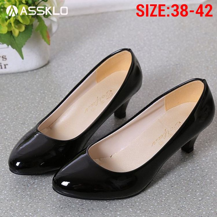 ASSKLO Large Size Women Formal Shoes Full leather Leather High Heels Women's Shoes Leather Shoes Fashion Shoes Office Work Wedding Party Shoes Ladies Shoes Girls Shoes Wedding Shoe
