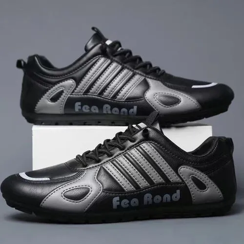 ASSKLO Large size 41-46 New PU Leather Shoes trendy genuine versatile wear-resistant breathable board shoes MensTrendy Sport Sneaker Lace Up Footwear military training soft soled sports leisure shoes