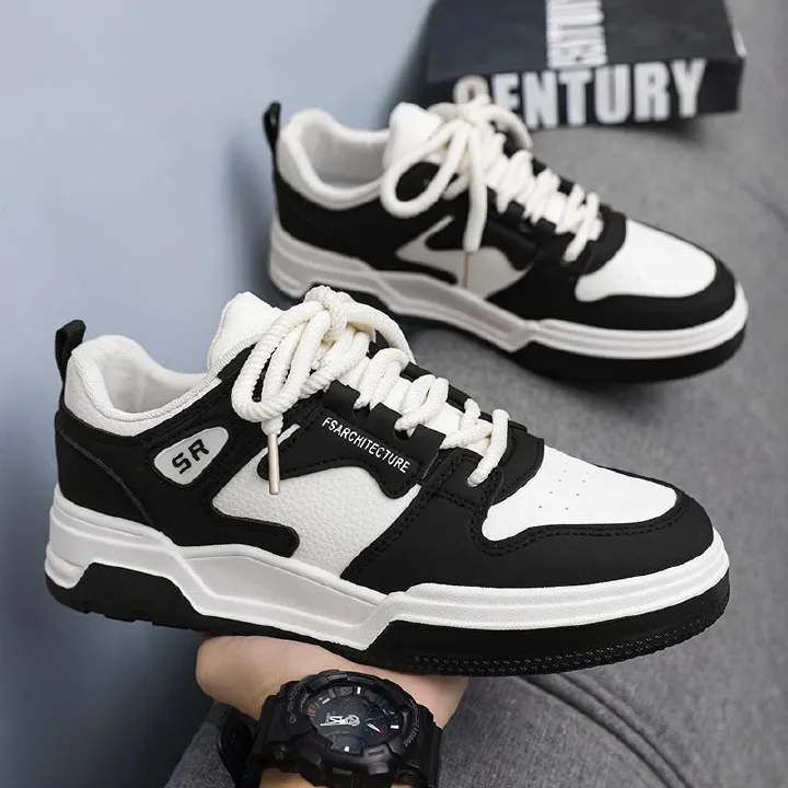 ASSKLO 2025 NEW Trendy Men's Sneakers Men's Shoes Versatile Casual Shoes Flats PU leather Rubber Thick Soled Shoes Sports Shoes Outdoor Tennis Shoes Male Footwear Men's Skateboarding Shoes Board Shoes