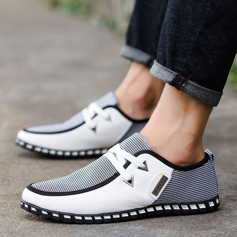 Men's Fashion Casual Shoes Men's Sneakers Rubber Flats Leather Canvas Shoes Slip On Shoes Men's Leather Shoes Lazy Shoes Male Shoe Tide Business Men's Shoes male canvas shoes man sneakers comfortable