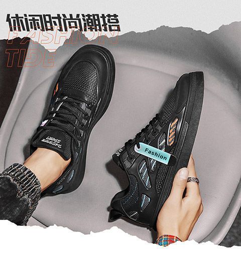 2025 New Trendy Style Sports Flat Shoes Men's Breathable Casual Low-Top Mesh Sneakers Versatile Comfortable Rubber Outsole Men's Footwear Breathable EVA Leather Mesh Casual Work Shoes Unisex Slip-On