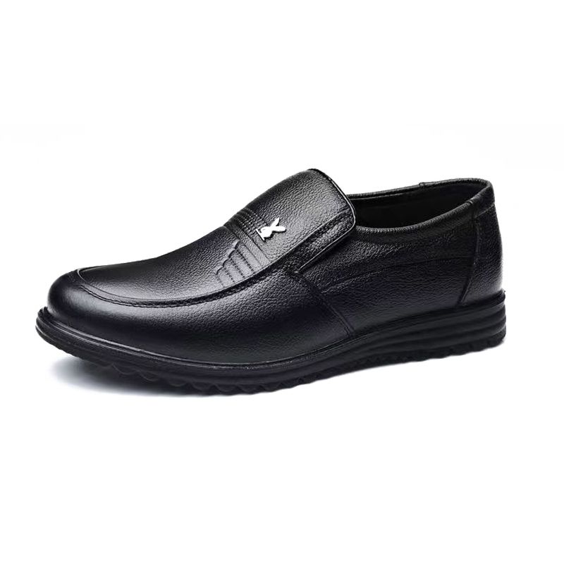 ASSKLO New Men's Leather Shoes Oxfords PU Leather Thick Fashion Man's Leather Shoes Soft Soled Formal Leather Breathable Loafers Slip on Black Driving Male Shoes Men's Loafers men Casual shoes