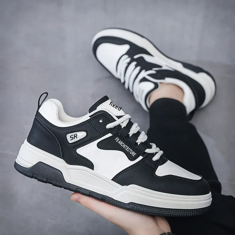 ASSKLO 2025 NEW Trendy Men's Sneakers Men's Shoes Versatile Casual Shoes Flats PU leather Rubber Thick Soled Shoes Sports Shoes Outdoor Tennis Shoes Male Footwear Men's Skateboarding Shoes Board Shoes