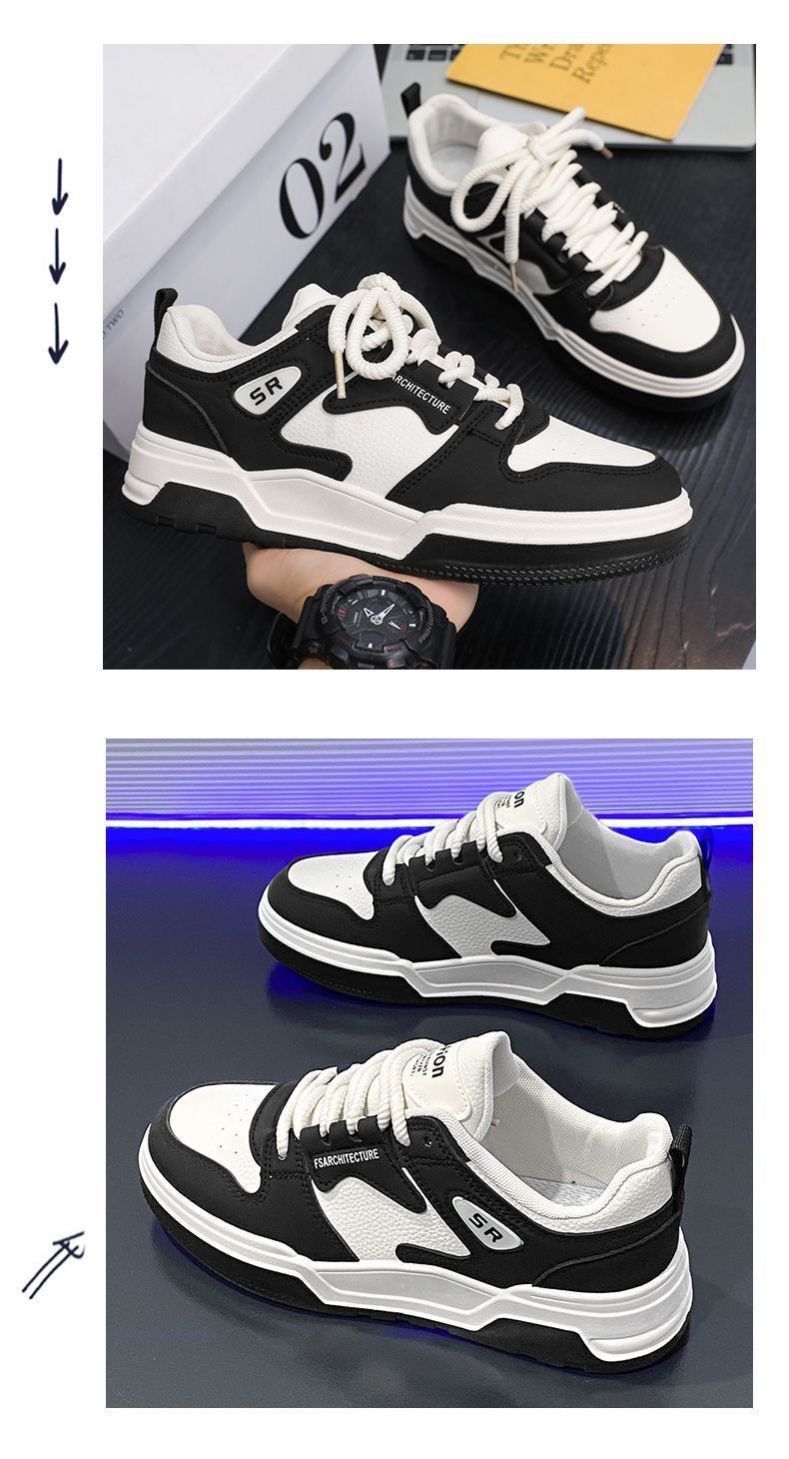 ASSKLO 2025 NEW Trendy Men's Sneakers Men's Shoes Versatile Casual Shoes Flats PU leather Rubber Thick Soled Shoes Sports Shoes Outdoor Tennis Shoes Male Footwear Men's Skateboarding Shoes Board Shoes