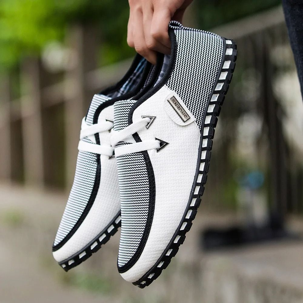 Men's Fashion Casual Shoes Men's Sneakers Rubber Flats Leather Canvas Shoes Slip On Shoes Men's Leather Shoes Lazy Shoes Male Shoe Tide Business Men's Shoes male canvas shoes man sneakers comfortable