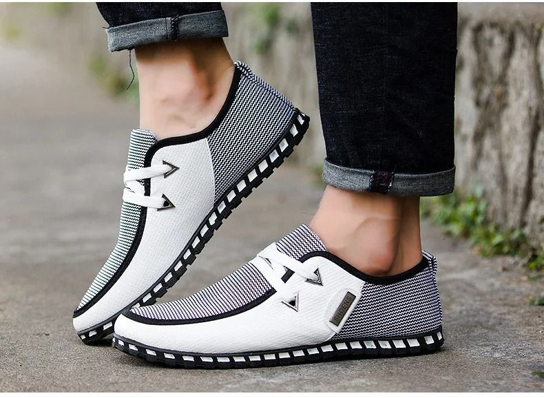 Men's Fashion Casual Shoes Men's Sneakers Rubber Flats Leather Canvas Shoes Slip On Shoes Men's Leather Shoes Lazy Shoes Male Shoe Tide Business Men's Shoes male canvas shoes man sneakers comfortable
