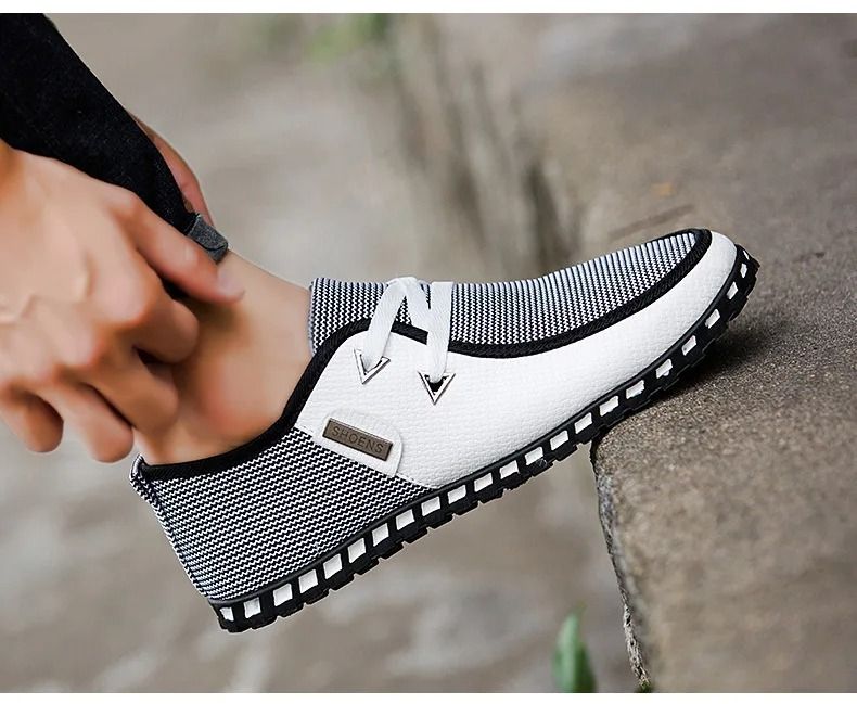 Men's Fashion Casual Shoes Men's Sneakers Rubber Flats Leather Canvas Shoes Slip On Shoes Men's Leather Shoes Lazy Shoes Male Shoe Tide Business Men's Shoes male canvas shoes man sneakers comfortable