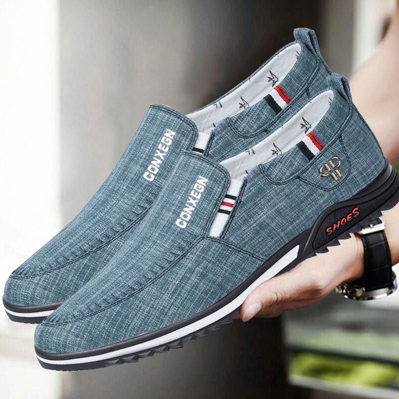 ASSKLO New Fashion Canvas Shoes Loafers Men's Shoes Men's Casual Shoes Cloth Shoes Driving Shoes Flats Sports Running Athletic Anti Odor Comfortable Rubber Sole Boy's Non-Slip Students Walking Shoes
