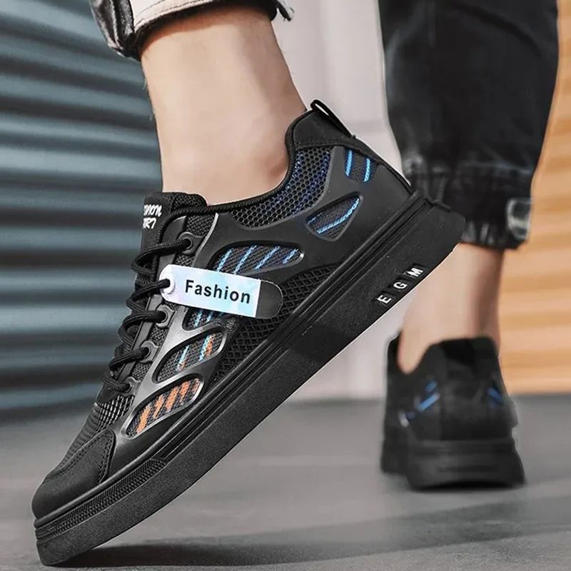 2025 New Trendy Style Sports Flat Shoes Men's Breathable Casual Low-Top Mesh Sneakers Versatile Comfortable Rubber Outsole Men's Footwear Breathable EVA Leather Mesh Casual Work Shoes Unisex Slip-On