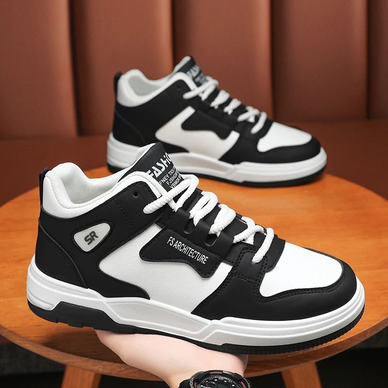 ASSKLO Fashion Men's Sneakers Men's Board Shoes Soft Leather Sneakers Men's Casual Shoes Outdoor Non Slip Lace Up Sneakers Stylish Sports Shoes Running Shoes Walking Shoes Comfortable Breathable