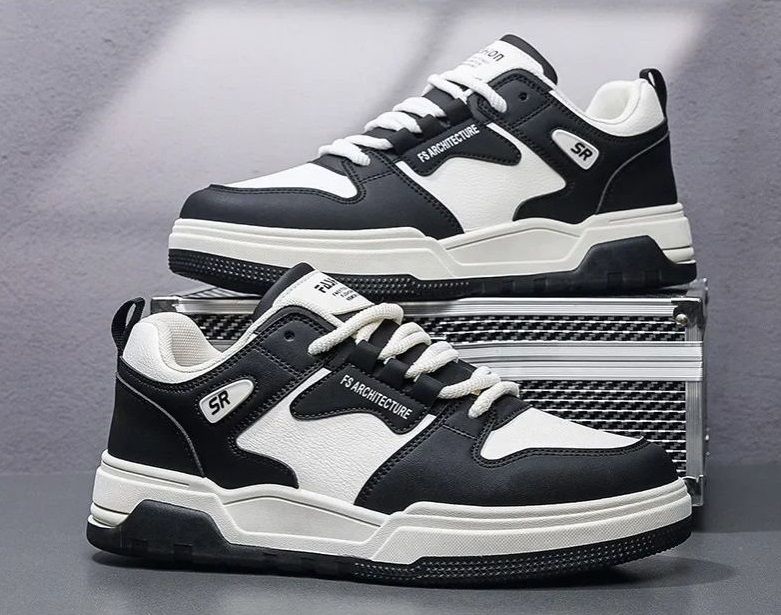 ASSKLO Fashion Men's Sneakers Men's Board Shoes Soft Leather Sneakers Men's Casual Shoes Outdoor Non Slip Lace Up Sneakers Stylish Sports Shoes Running Shoes Walking Shoes Comfortable Breathable