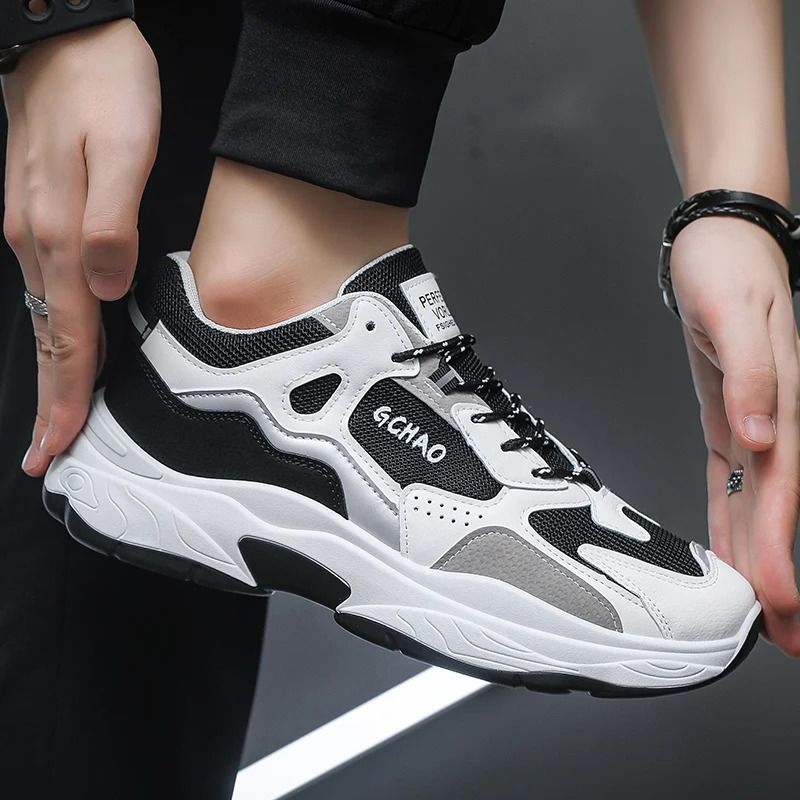 ASSKLO New Men's Sneakers Casual Sports Shoes Running Shoes Athletic Mesh Breathable Anti Odor Outdoor Rubber Outsole Thick Sole Height Increasing Non-Slip Walking Driving Boy's Shoes Students Flats