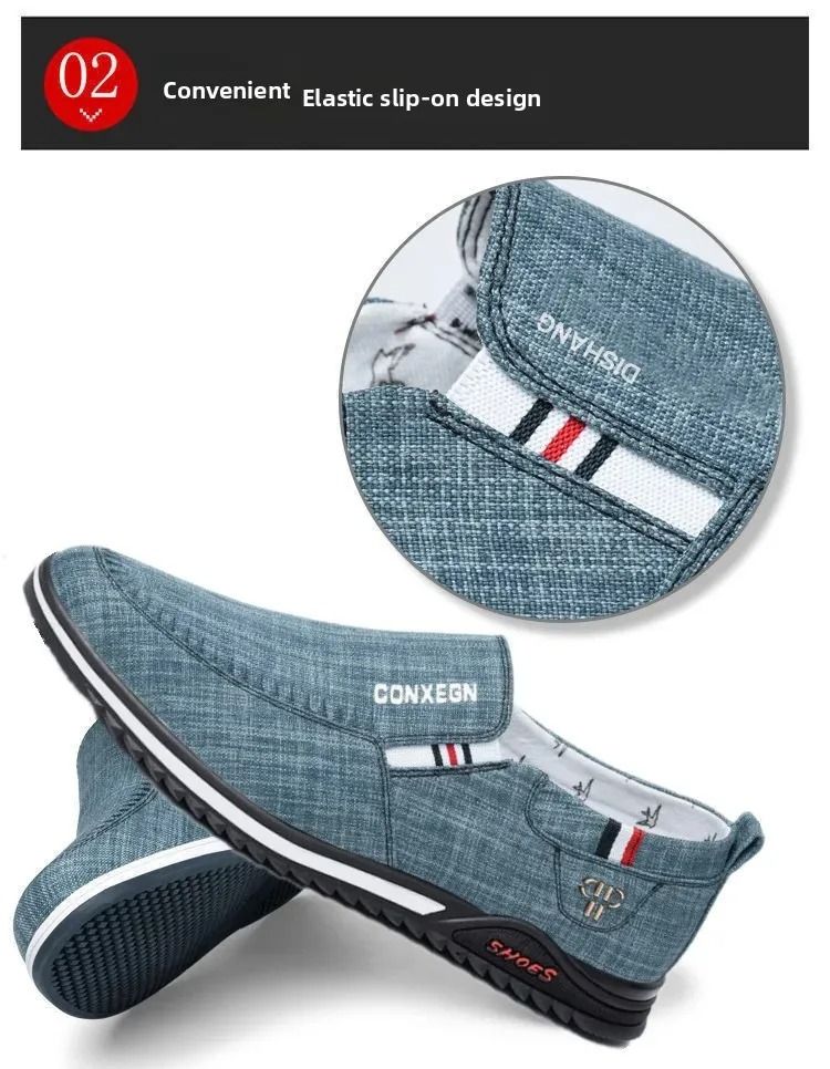 ASSKLO New Fashion Canvas Shoes Loafers Men's Shoes Men's Casual Shoes Cloth Shoes Driving Shoes Flats Sports Running Athletic Anti Odor Comfortable Rubber Sole Boy's Non-Slip Students Walking Shoes