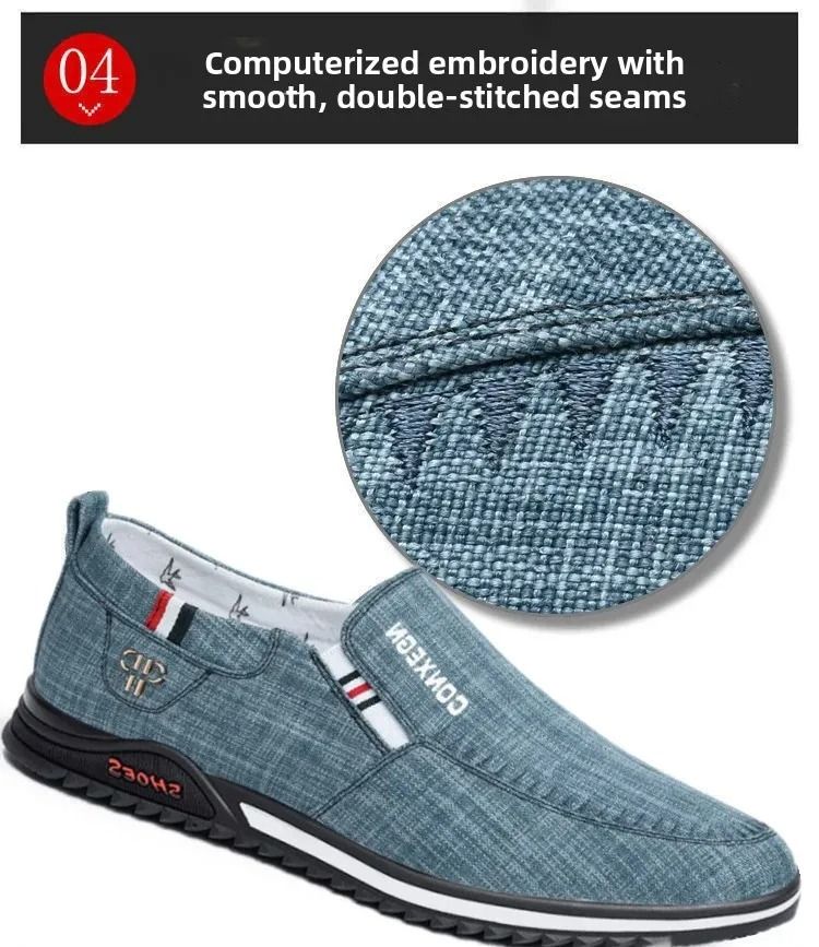 ASSKLO New Fashion Canvas Shoes Loafers Men's Shoes Men's Casual Shoes Cloth Shoes Driving Shoes Flats Sports Running Athletic Anti Odor Comfortable Rubber Sole Boy's Non-Slip Students Walking Shoes