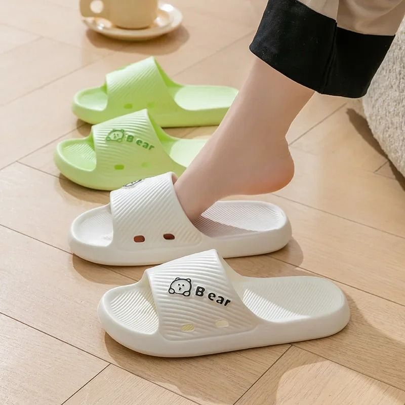 ASSKLO Fashion Women's Slippers EVA Soft Bottom Sandals Slip-On Slippers Non-slip Ladies Slippers Home Use Bathroom Anti-Slip No Odor Footwear Outdoor Couples Sandals Female Beach Wear Female Slippers