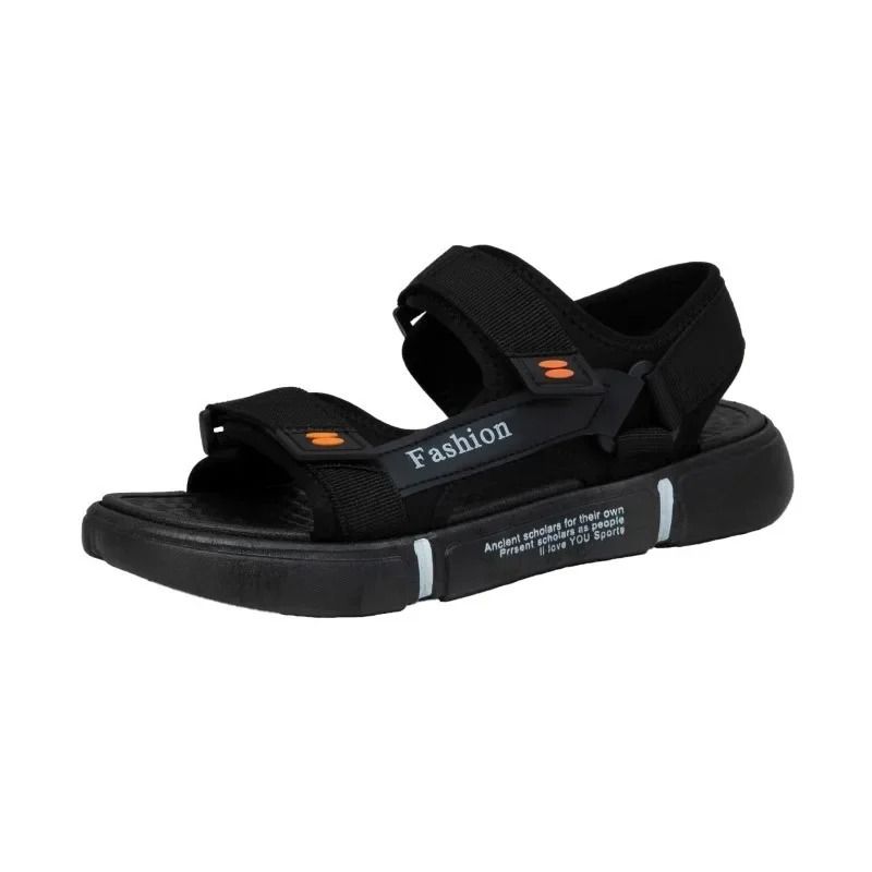 ASSKLO Large Size Men's sandals New fashion summer men's wear-resistant non-slip anti-odor driving shoes can soak couple beach shoes open shoes Black Grey shoes