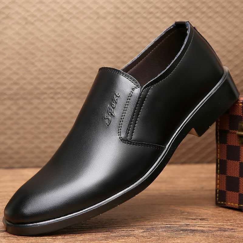 ASSKLO Men's Leather Shoes Fashion Casual Shoes Loafers Male Shoes Slip-Ons Shoes Business Shoes  Breathable Dress Shoes Pointed Toe Formal Shoes Rubber Sole PU Leather Man Pointed Boy Formal Office