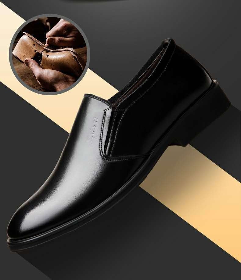 ASSKLO Men's Leather Shoes Fashion Casual Shoes Loafers Male Shoes Slip-Ons Shoes Business Shoes  Breathable Dress Shoes Pointed Toe Formal Shoes Rubber Sole PU Leather Man Pointed Boy Formal Office