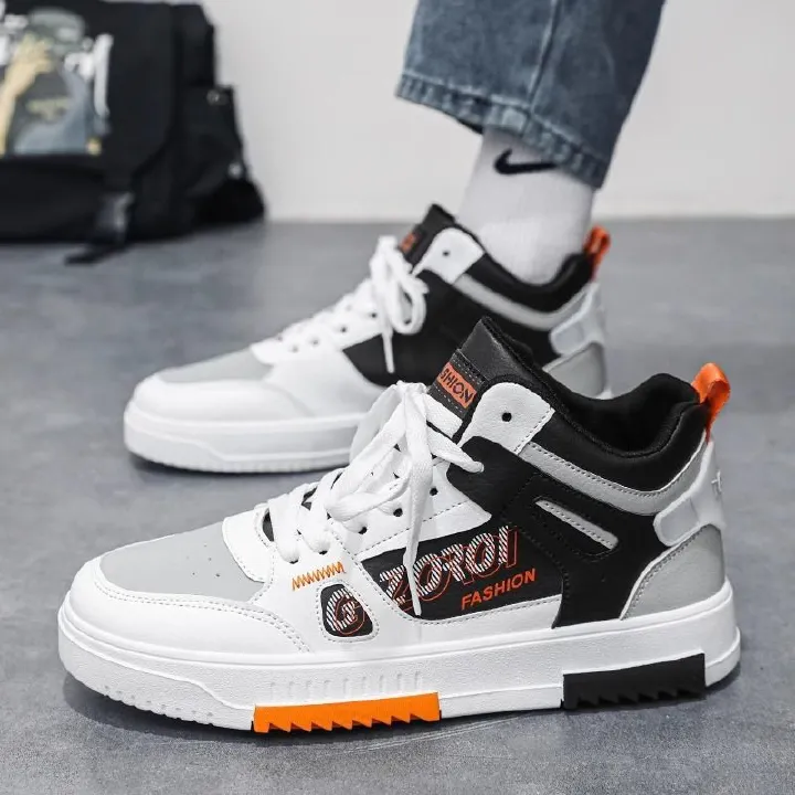 ASSKLO  NEW Fashion Sneakers Men's Shoes Men Sport Shoes Lace up High Top Basketball Shoes Versatile Thick Sole Sports and Casual Board Shoes Flats Athletic Outdoor Breathable Outdoor Running Shoes
