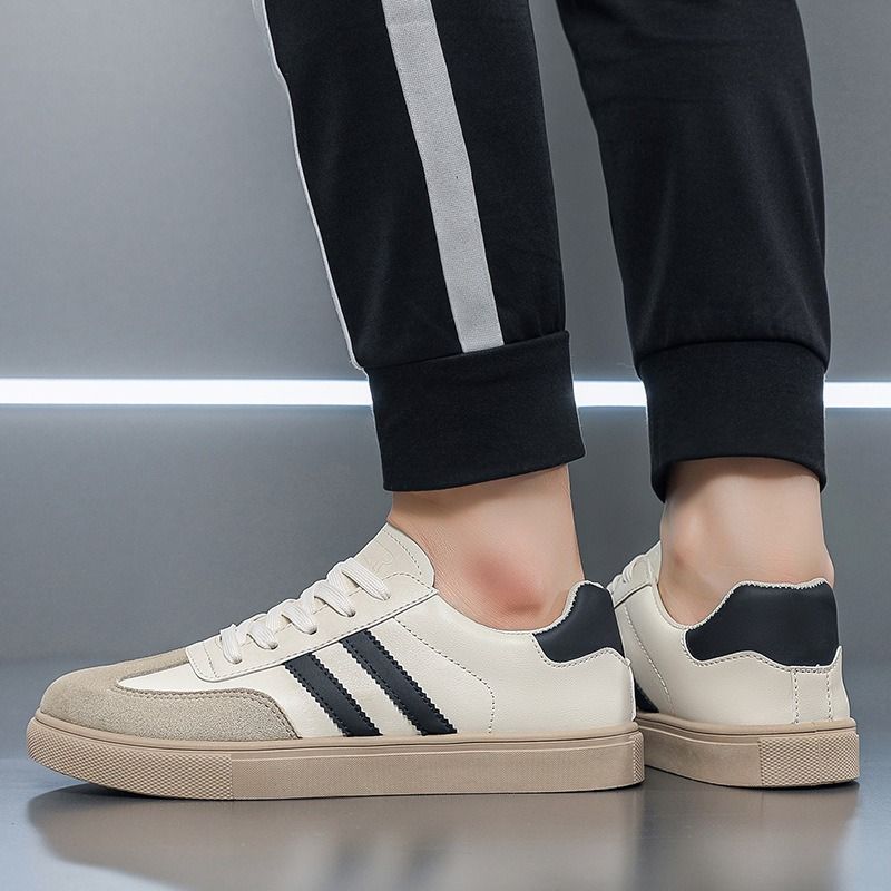 ASSKLO Fashion Men Shoes Sneakers German Trainer Casual Shoes Jogging Trainers Lace-Up Breathable Sport Shoes Running Sneakers Round Toe Flats Comfortable Walking Shoes Durable Leather Rubber Soles