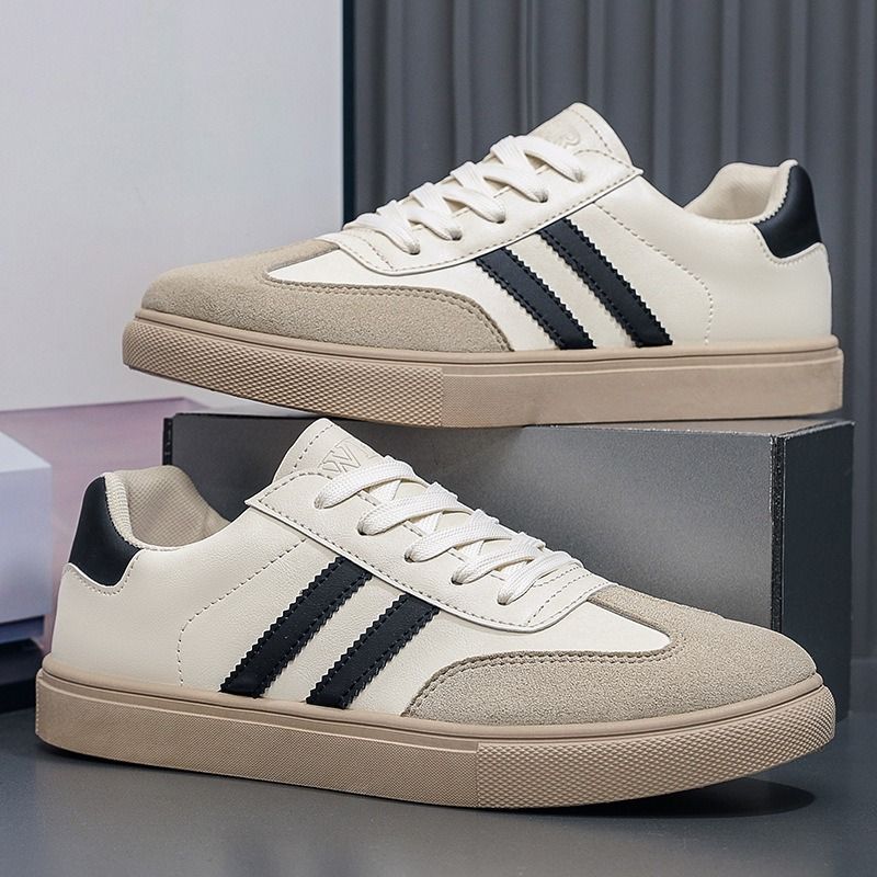 ASSKLO Fashion Men Shoes Sneakers German Trainer Casual Shoes Jogging Trainers Lace-Up Breathable Sport Shoes Running Sneakers Round Toe Flats Comfortable Walking Shoes Durable Leather Rubber Soles