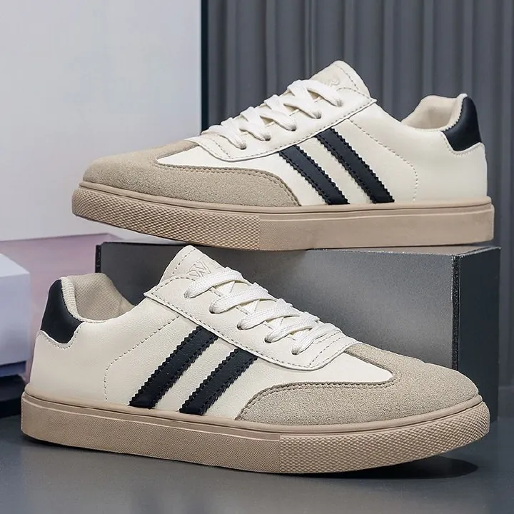 ASSKLO Fashion Men Shoes Sneakers German Trainer Casual Shoes Jogging Trainers Lace-Up Breathable Sport Shoes Running Sneakers Round Toe Flats Comfortable Walking Shoes Durable Leather Rubber Soles