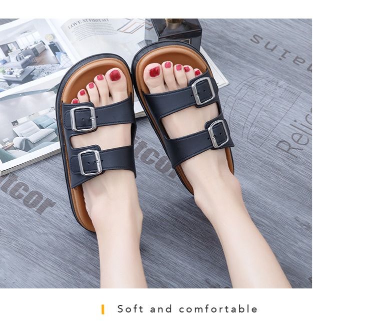 ASSKLO Fashion Slippers comfortable Open Sandals Women's Summer Slides Birkenstock Opens Rubber Sole New Sandals and Slippers Women's Sandals Adult Beach Open Shoes Non-slip Open-toe Generic Sandals