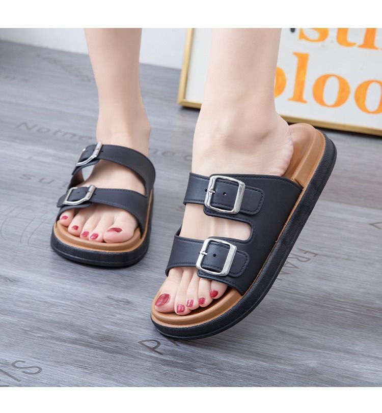 ASSKLO Fashion Slippers comfortable Open Sandals Women's Summer Slides Birkenstock Opens Rubber Sole New Sandals and Slippers Women's Sandals Adult Beach Open Shoes Non-slip Open-toe Generic Sandals