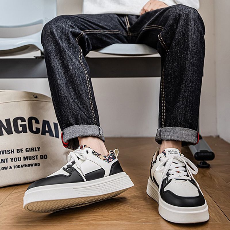 ASSKLO New Arrivals Men's Fashion Breathable Sneakers Leisure Board Shoes Flat shoes Little White Shoes Versatile Thick Sole Sports Shoes Casual Shoes Trendy Shoes Running Shoes Athletic Outdoor