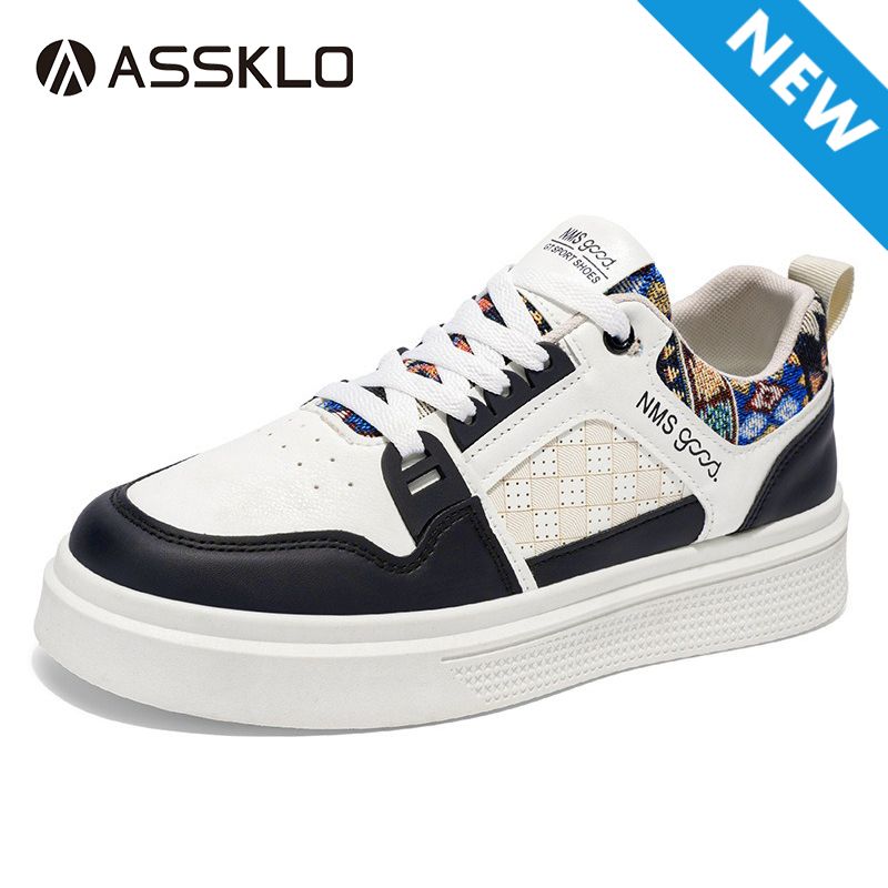 ASSKLO New Arrivals Men's Fashion Breathable Sneakers Leisure Board Shoes Flat shoes Little White Shoes Versatile Thick Sole Sports Shoes Casual Shoes Trendy Shoes Running Shoes Athletic Outdoor
