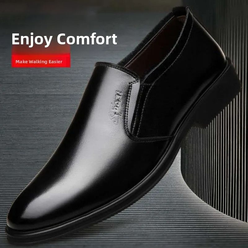 ASSKLO Men's Leather Shoes Fashion Casual Shoes Loafers Male Shoes Slip-Ons Shoes Business Shoes  Breathable Dress Shoes Pointed Toe Formal Shoes Rubber Sole PU Leather Man Pointed Boy Formal Office
