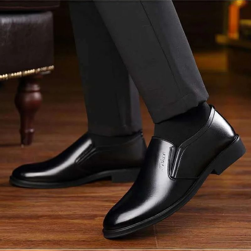 ASSKLO Men's Leather Shoes Fashion Casual Shoes Loafers Male Shoes Slip-Ons Shoes Business Shoes  Breathable Dress Shoes Pointed Toe Formal Shoes Rubber Sole PU Leather Man Pointed Boy Formal Office