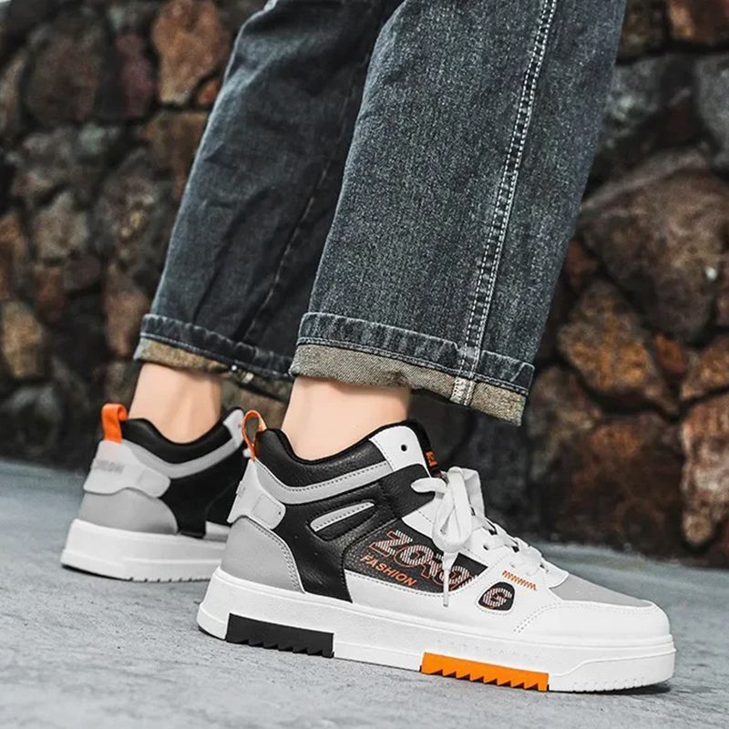 ASSKLO  NEW Fashion Sneakers Men's Shoes Men Sport Shoes Lace up High Top Basketball Shoes Versatile Thick Sole Sports and Casual Board Shoes Flats Athletic Outdoor Breathable Outdoor Running Shoes