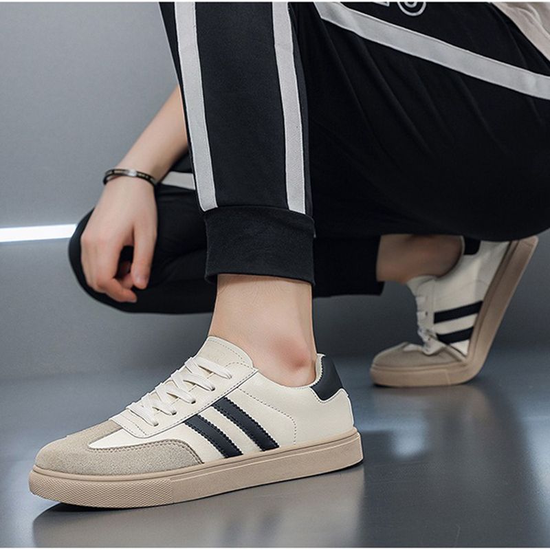 ASSKLO Fashion Men Shoes Sneakers German Trainer Casual Shoes Jogging Trainers Lace-Up Breathable Sport Shoes Running Sneakers Round Toe Flats Comfortable Walking Shoes Durable Leather Rubber Soles
