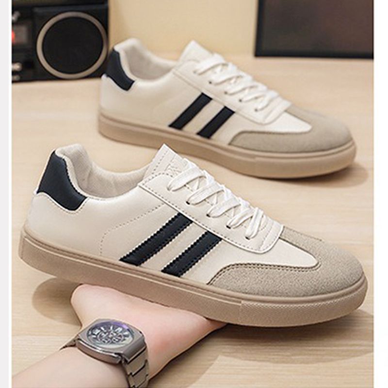 ASSKLO Fashion Men Shoes Sneakers German Trainer Casual Shoes Jogging Trainers Lace-Up Breathable Sport Shoes Running Sneakers Round Toe Flats Comfortable Walking Shoes Durable Leather Rubber Soles