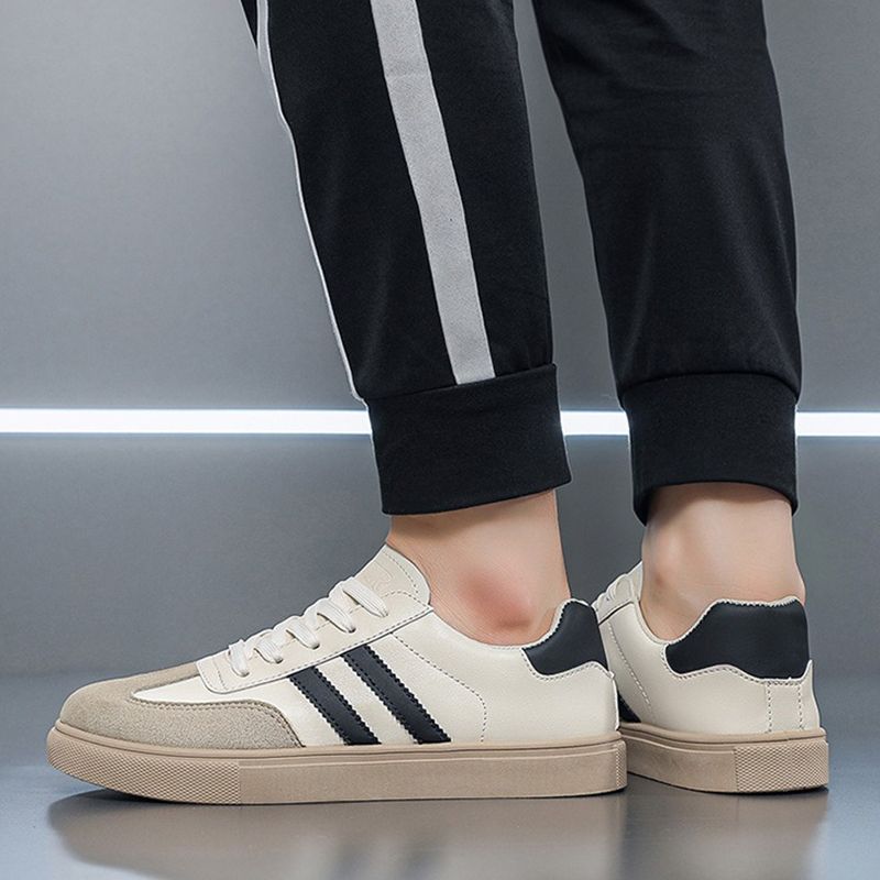 ASSKLO Fashion Men Shoes Sneakers German Trainer Casual Shoes Jogging Trainers Lace-Up Breathable Sport Shoes Running Sneakers Round Toe Flats Comfortable Walking Shoes Durable Leather Rubber Soles