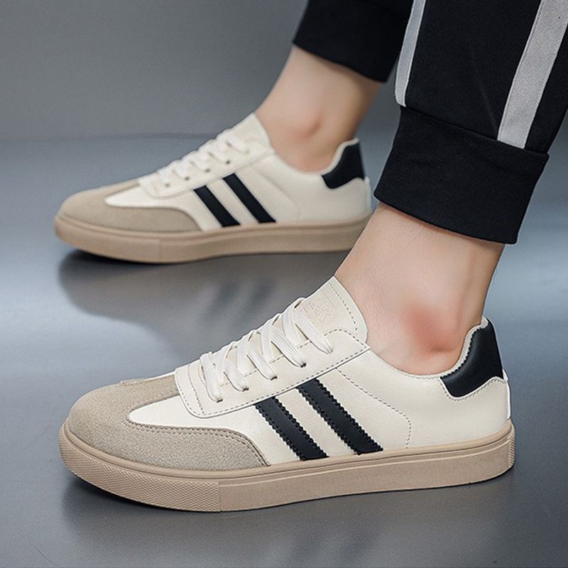 ASSKLO Fashion Men Shoes Sneakers German Trainer Casual Shoes Jogging Trainers Lace-Up Breathable Sport Shoes Running Sneakers Round Toe Flats Comfortable Walking Shoes Durable Leather Rubber Soles