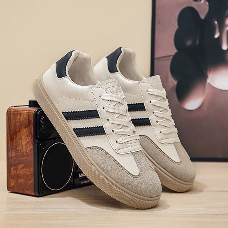 ASSKLO Fashion Men Shoes Sneakers German Trainer Casual Shoes Jogging Trainers Lace-Up Breathable Sport Shoes Running Sneakers Round Toe Flats Comfortable Walking Shoes Durable Leather Rubber Soles