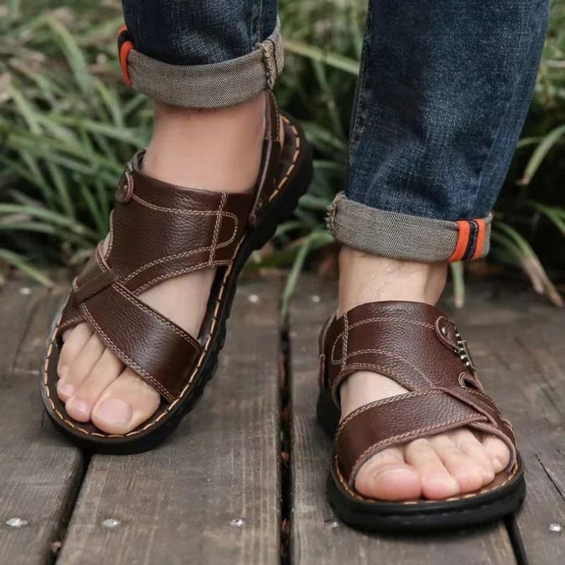 ASSKLO Fashion Men's Shoes sandals Slippers Open Shoes Men Beach Sandals Outdoor Waterproof and non-slip soft-soled driving beach shoes dual-purpose men's sandals and slippers Sandals Household Shoes