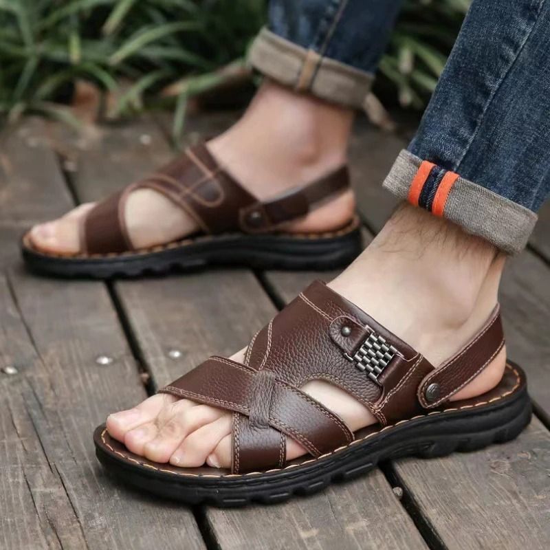 ASSKLO Fashion Men's Shoes sandals Slippers Open Shoes Men Beach Sandals Outdoor Waterproof and non-slip soft-soled driving beach shoes dual-purpose men's sandals and slippers Sandals Household Shoes