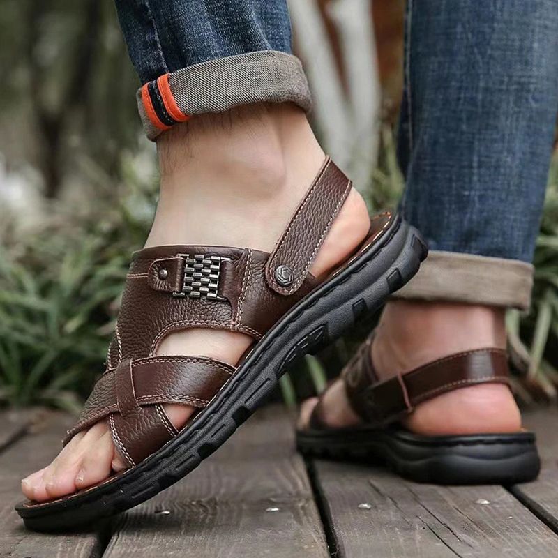 ASSKLO Fashion Men's Shoes sandals Slippers Open Shoes Men Beach Sandals Outdoor Waterproof and non-slip soft-soled driving beach shoes dual-purpose men's sandals and slippers Sandals Household Shoes